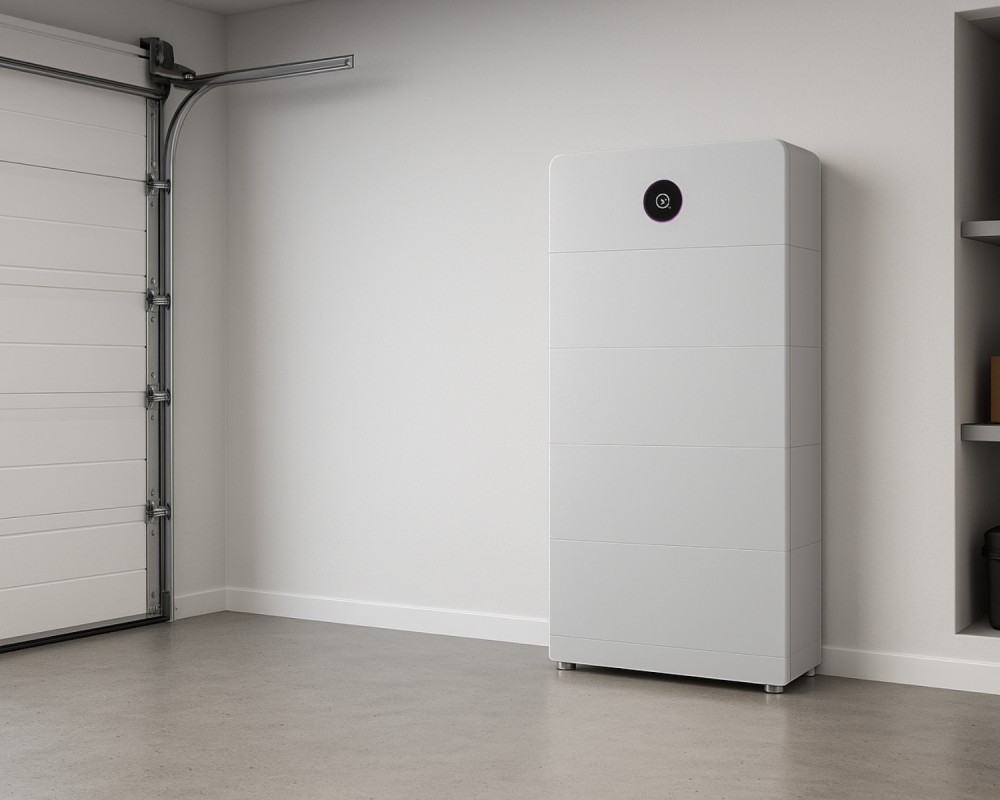 GoodWe ESA all-in-one solar battery installed in a residential garage